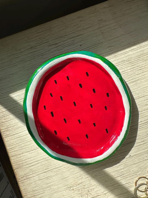 Watermelon Trinket Dish: Air Dry Clay Ring Holder