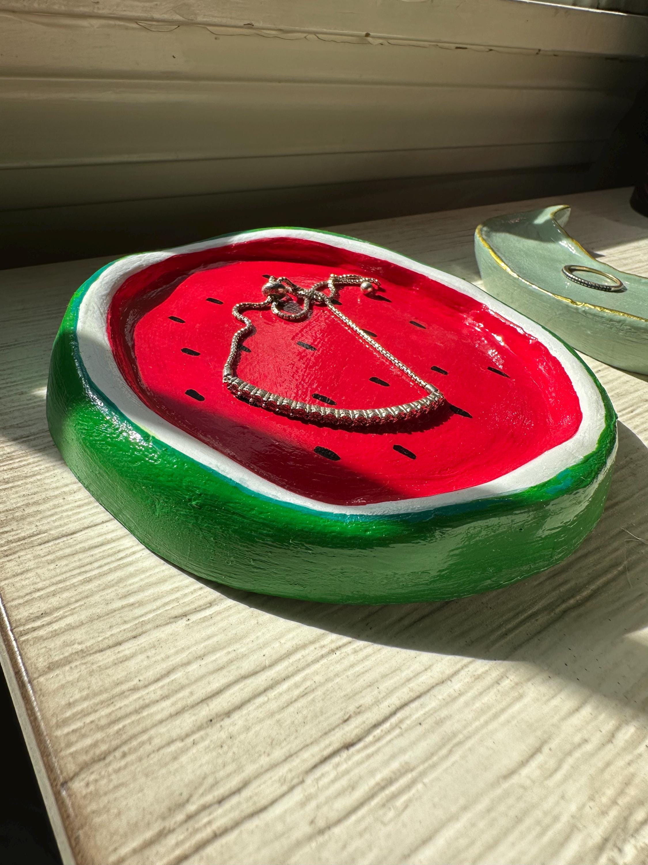 Watermelon Trinket Dish: Air Dry Clay Ring Holder